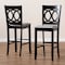 Baxton Studio Carson Grey Upholstered and Espresso Wood 2-Piece Bar Stool Set 167-10857 - alternate 4